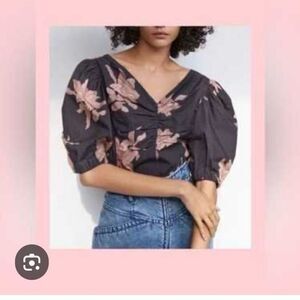 Rebecca Taylor Floral Puff Sleeve Blouse